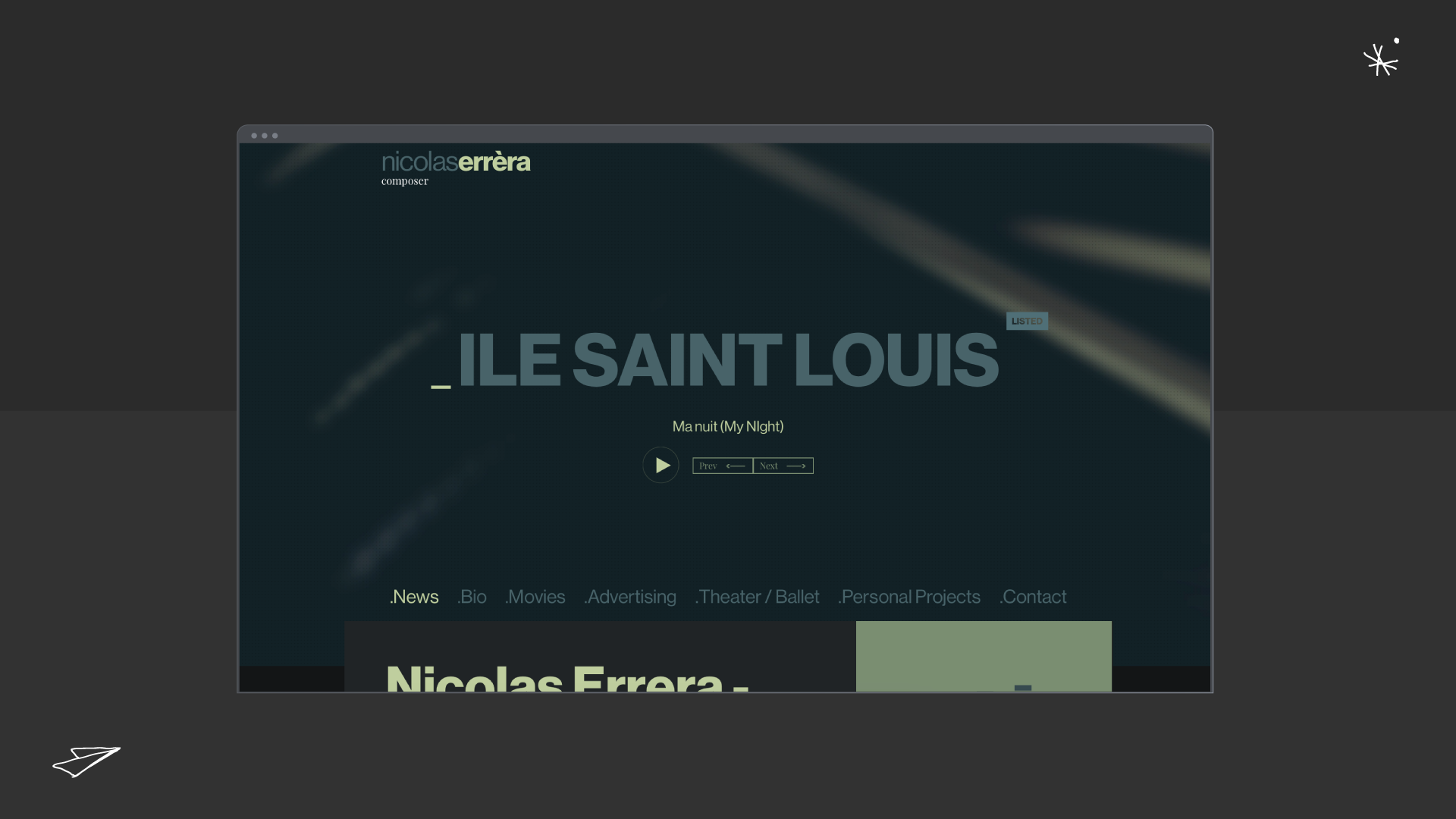 website with a video on homepage