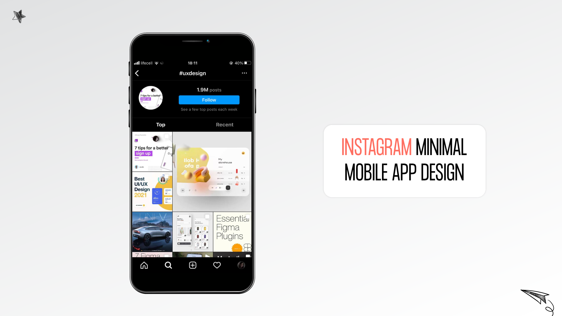 Minimalist app design example