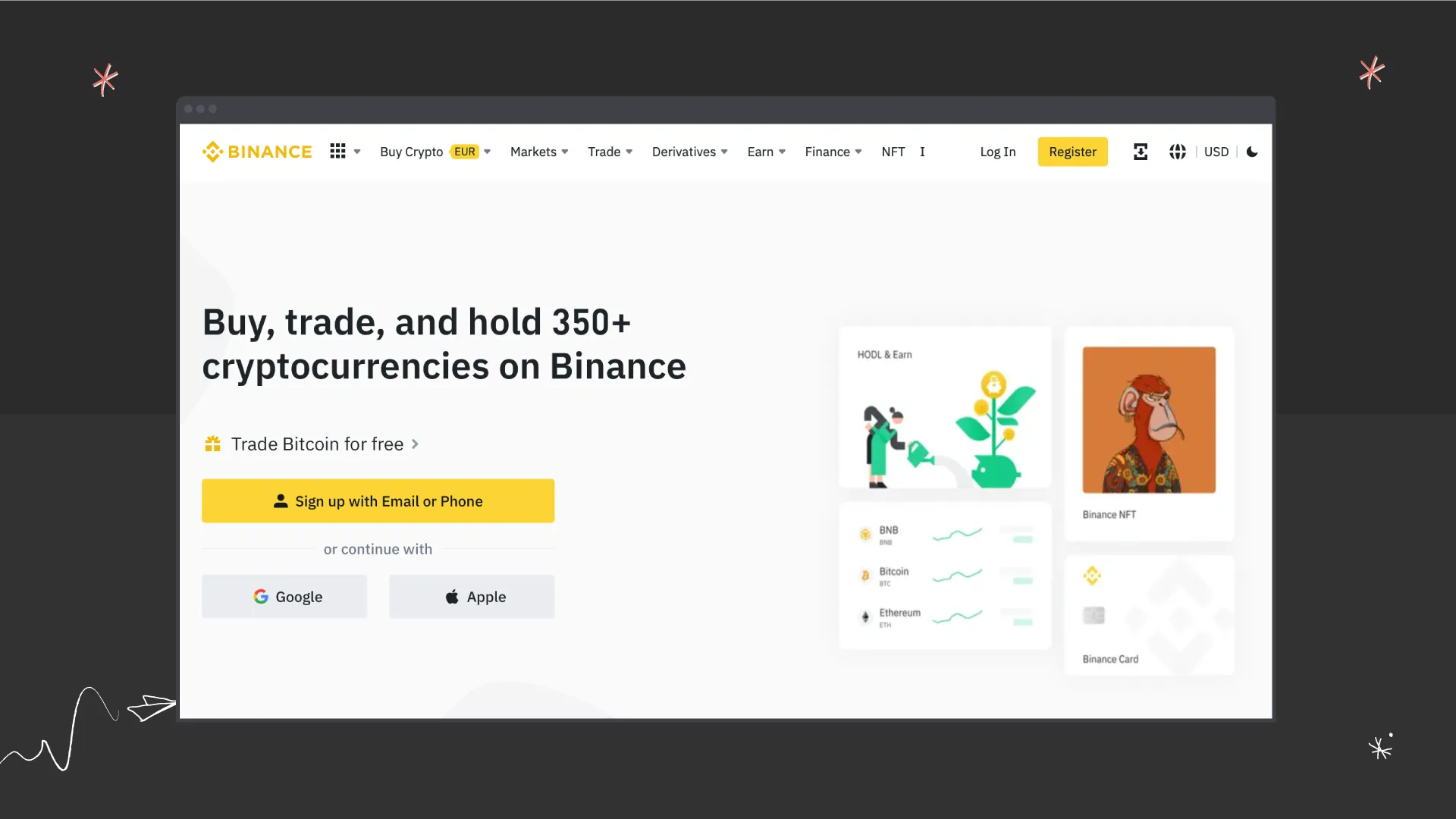 binance website design example