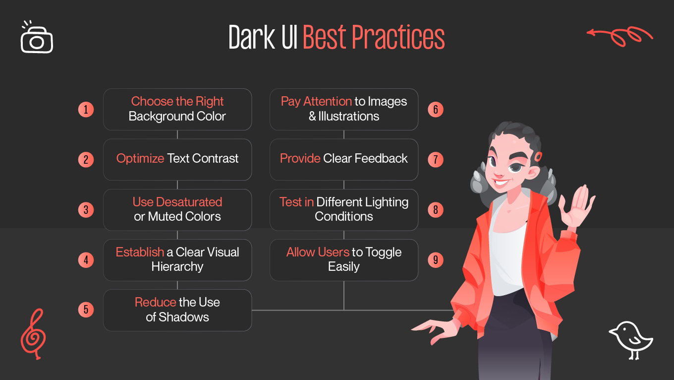 dark ui best practices