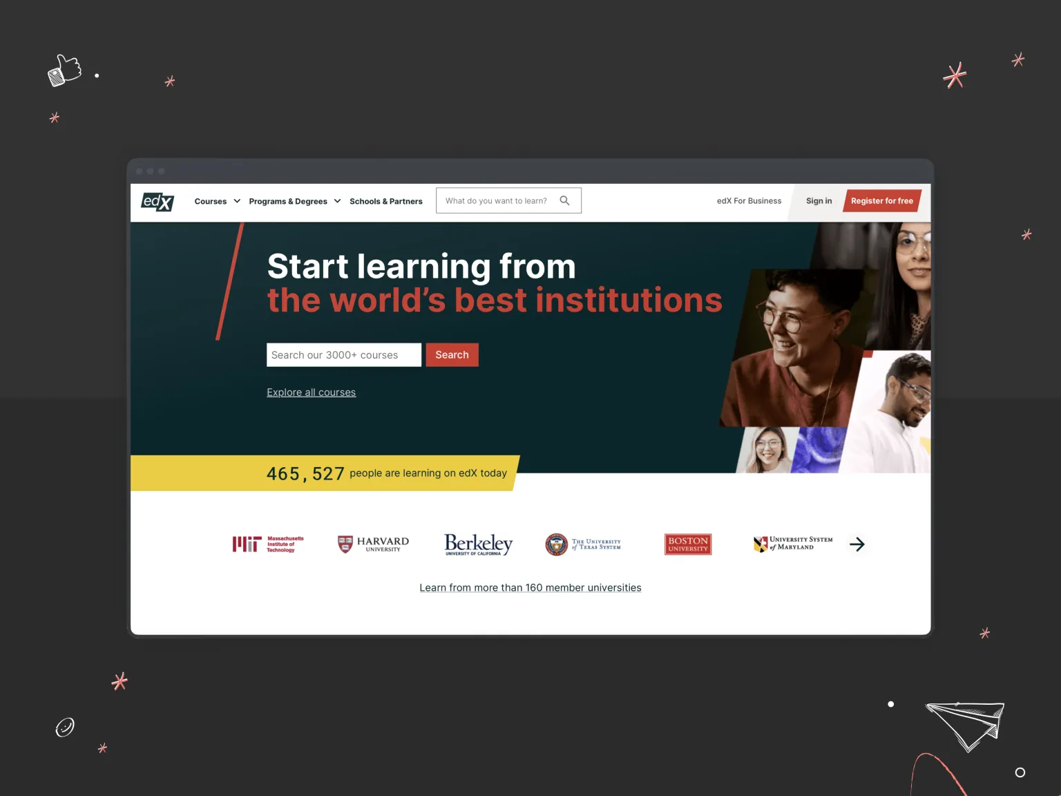 edx website design example