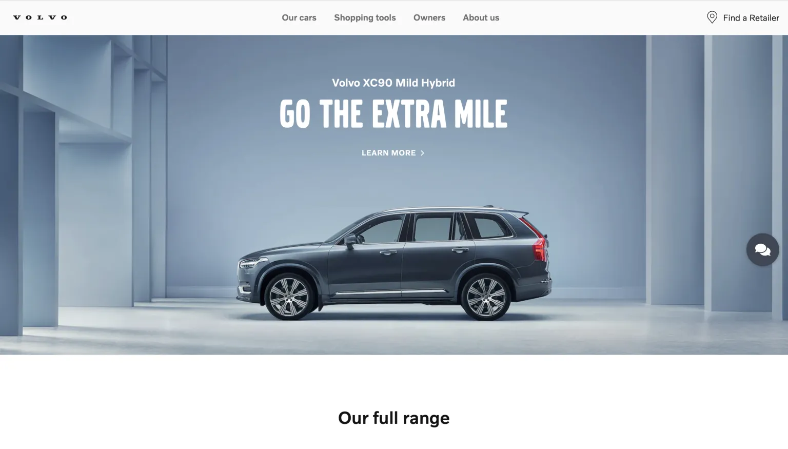volvo car dealer website design