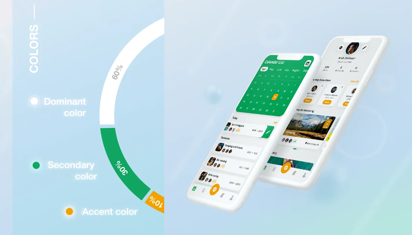 60-30-10 rule of ui colors