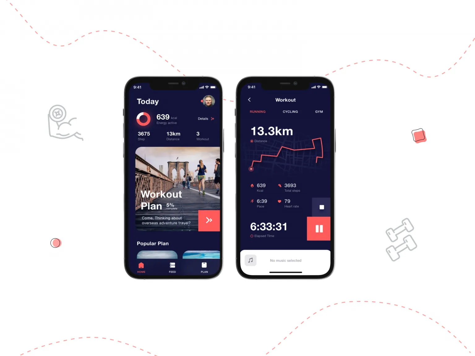 fitness app UI design