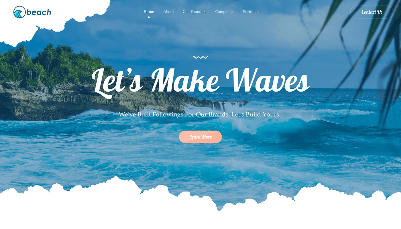 hero image web design examples using a real photo
