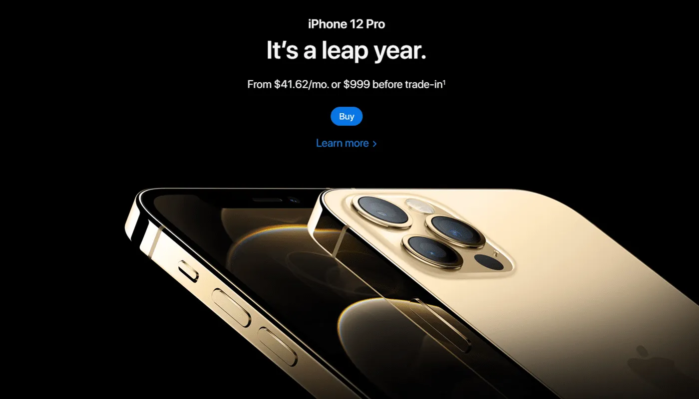 hero image web design examples using a product picture