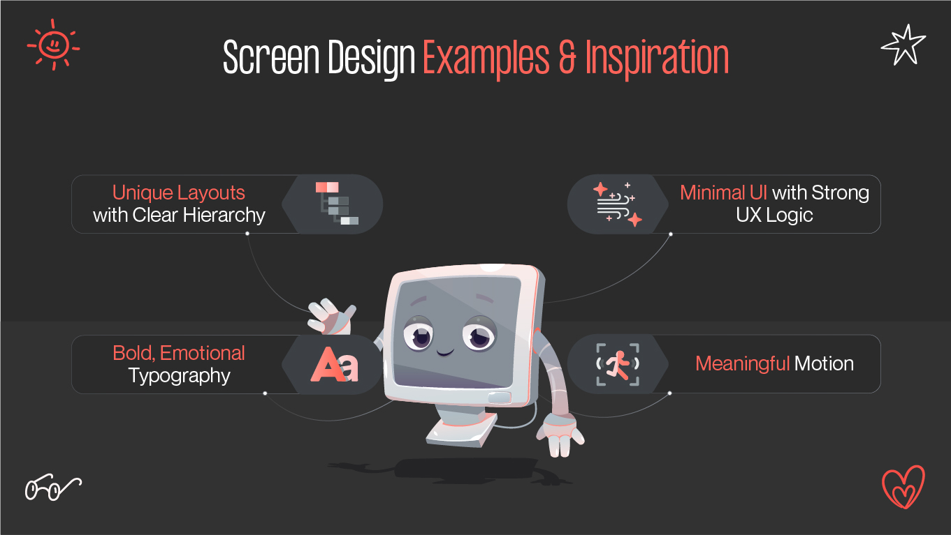 Screen design examples and inspiration