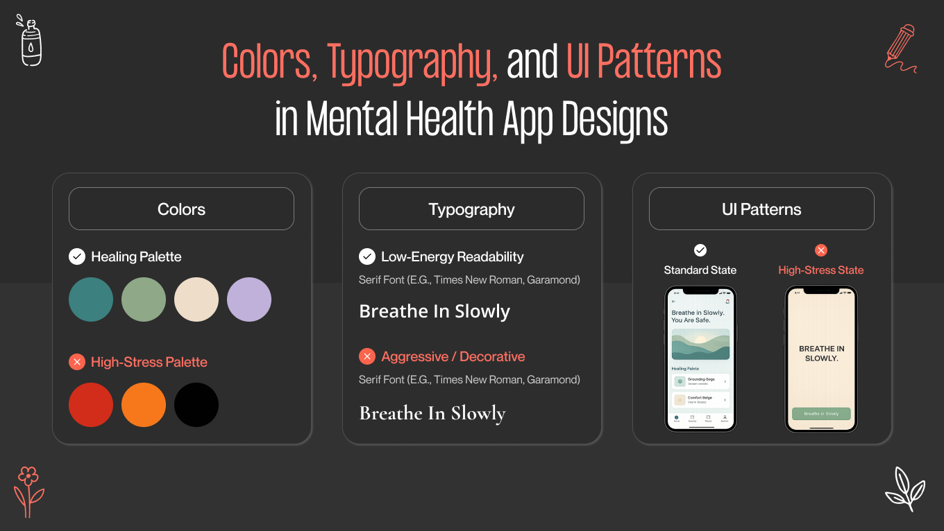 mental health app design principles