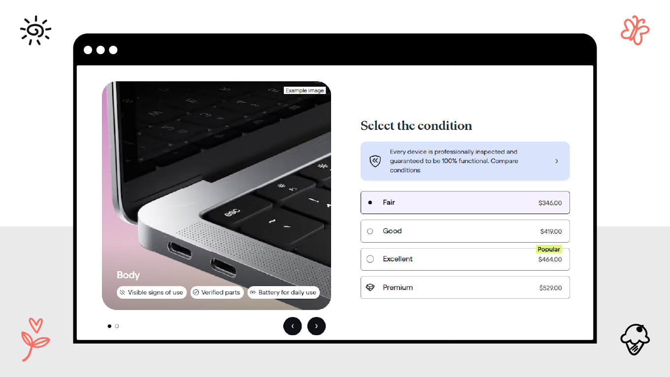 back market marketplace design