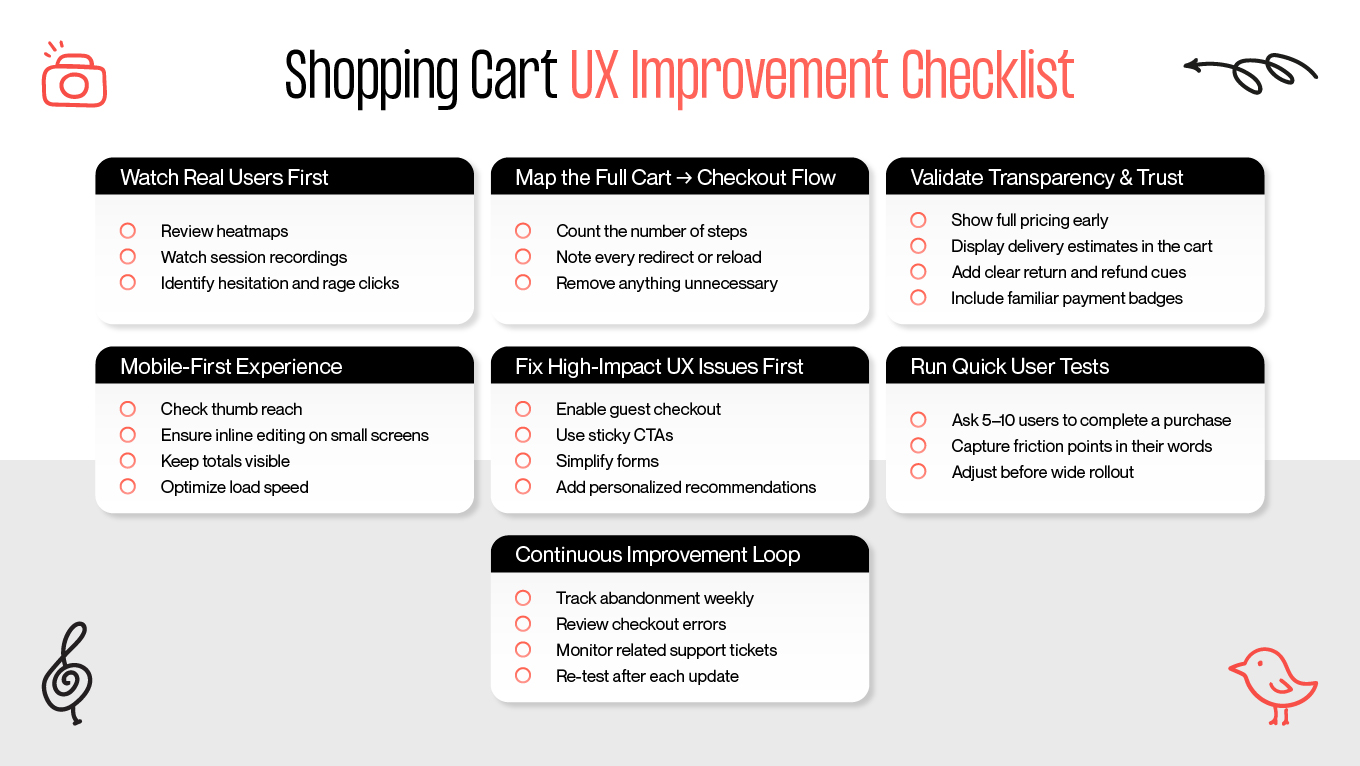 Shopping Cart UX Improvement Checklist