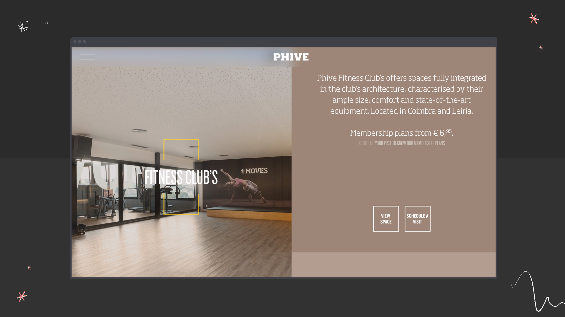 Phive fitness web design