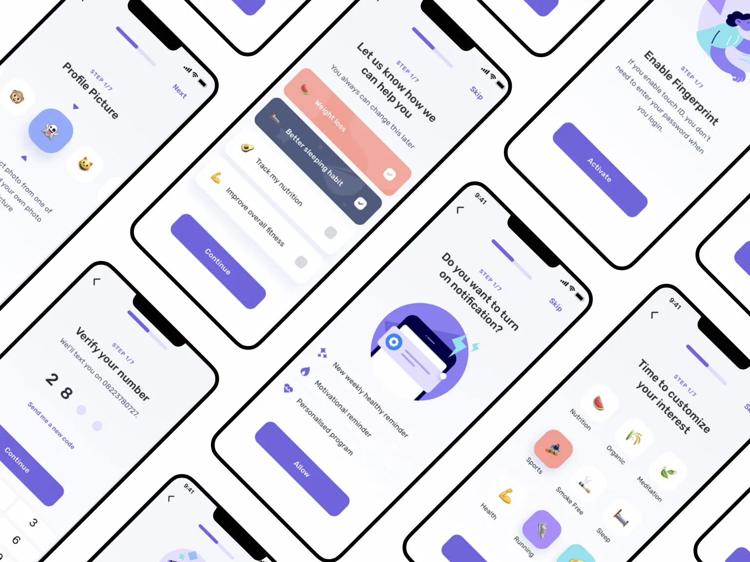 fitness app design template