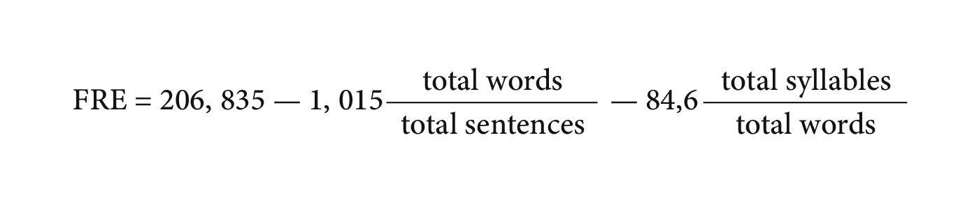 use FRE Index during readability