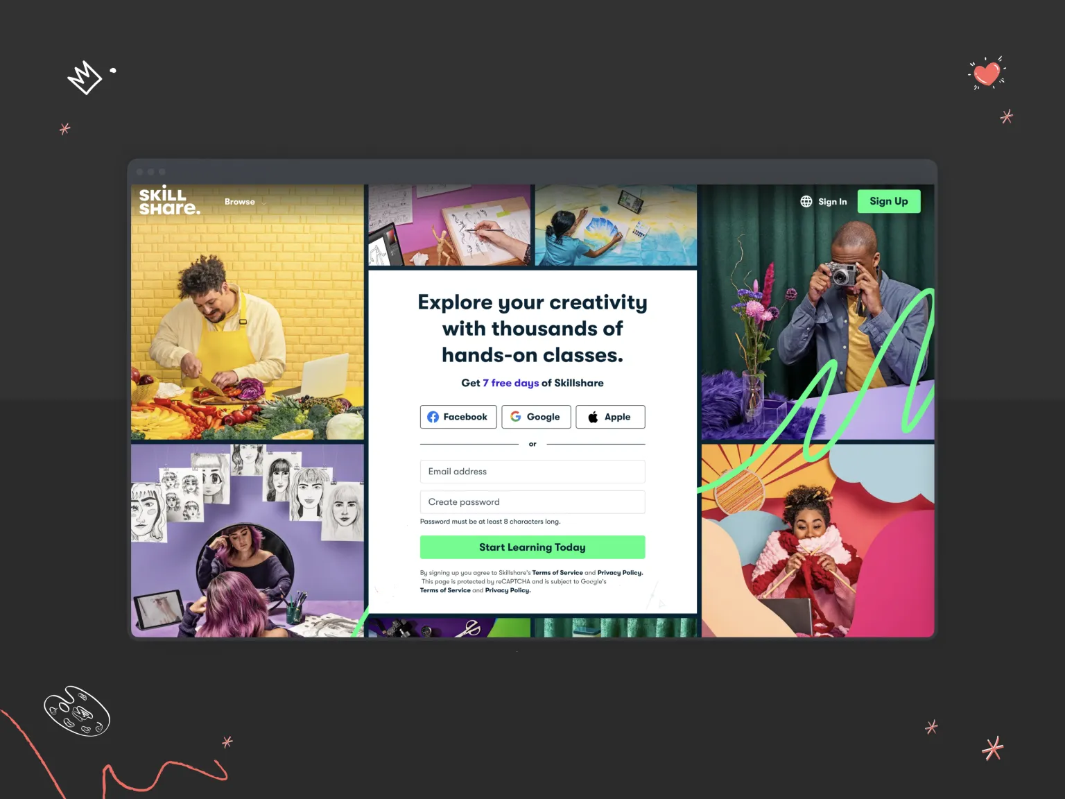 skillshare website design example