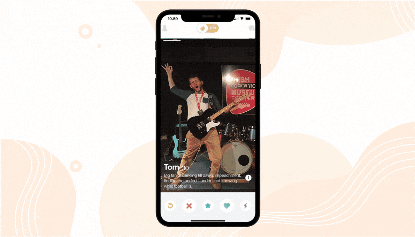 example of swipe app animations design