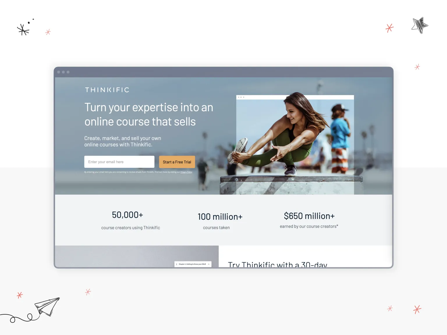 thinkific website design example
