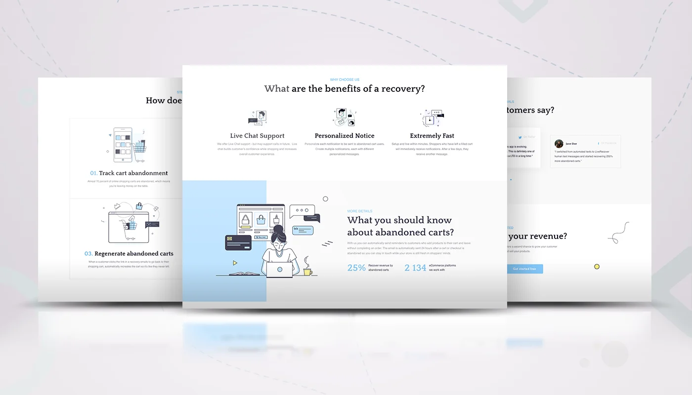e-commerce web design few fonts