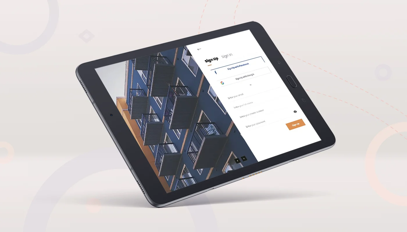e-commerce website design social sign up example